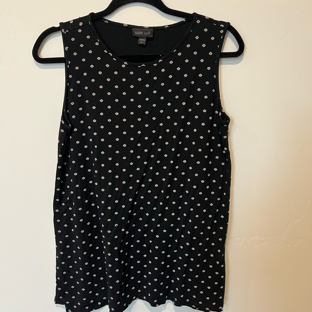 J Jill Wearever Collection Women’s Flower Dot Sleeveless Top Size Small Coastal